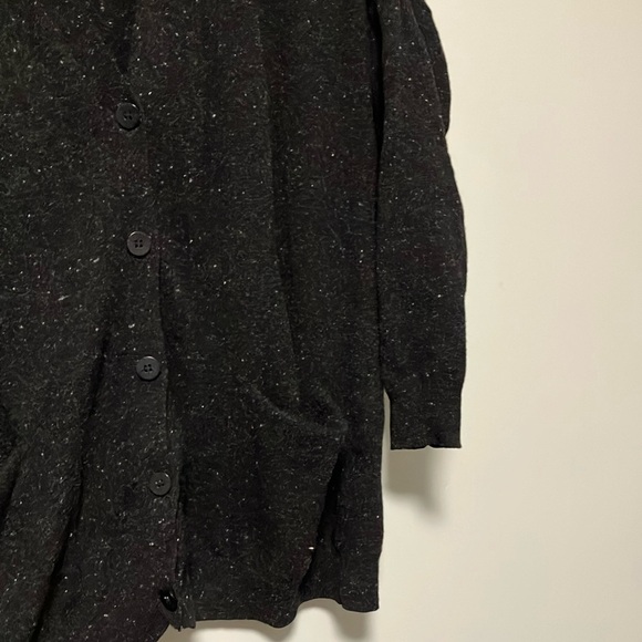 COS Black Flecked 100% Wool Cardigan Sweater - Picture 4 of 6